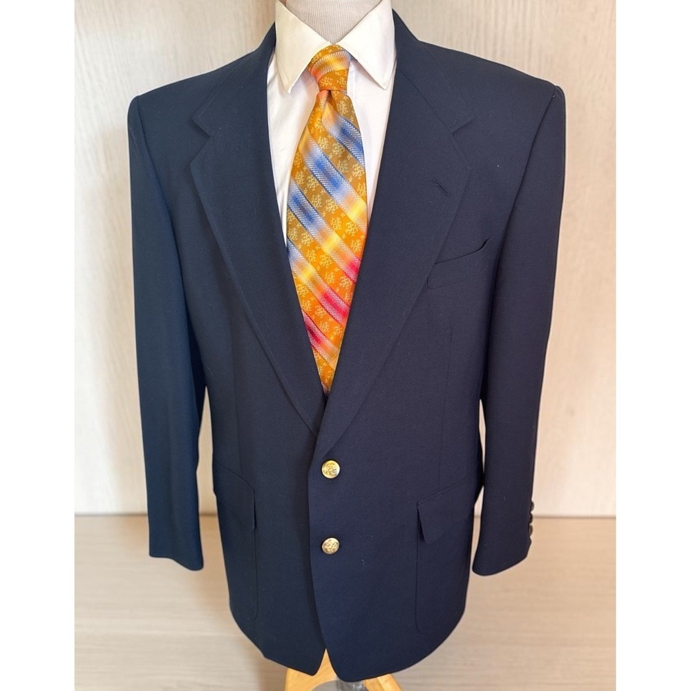 Jack Nicklaus Blazer Men 43R  Golf Navy Blue Sport Coat‎ Jacket Gold Buttons